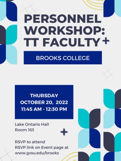 Personnel Workshop: TT Faculty